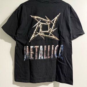 Vintage 1996 Metallica Black Short Sleeve Tee with Metallic Logo